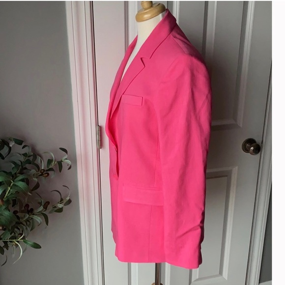 NWT GORGEOUS ZARA STRAIGHT BLAZER WITH POCKETS Fuchsia size S Blogger Favorite - Picture 12 of 16